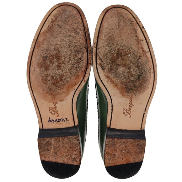 Bragano Cole Haan Mens 8.5D Olive Green Leather Woven Loafers Dress Shoes Rare - Picture 2 of 13